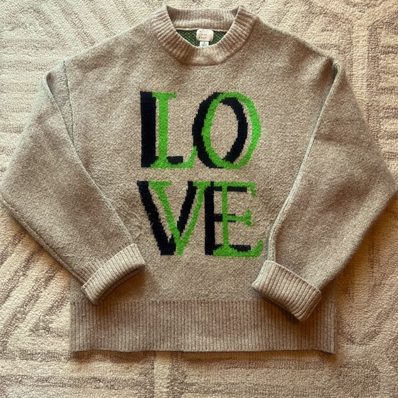 a new day Sweaters - A New Day Green and Cream Knit Sweater